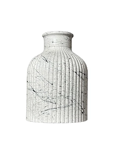 Ваза гипсовая белая с черными брызгами