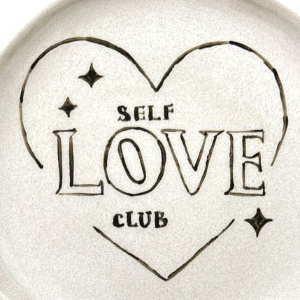 Тарелка ручной работы «Self-love club», керамика, 14 см, фото 2.