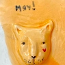 Тарелка ручной работы Мария Гордеева с фигуркой Котик «Мяу!», бело-оранжевая, полуфарфор, 13 см, превью фото 2