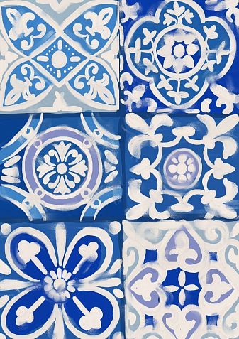 Постер интерьерный «Плитка «азулежу», А4, фото 1.
