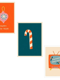 Набор открыток DARI DARI ретро на Новый год №3, 3 шт.