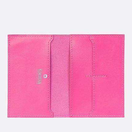 Обложка органайзер для паспорта с самолётом Kokosina bags, натуральная кожа, якро-розовый, фото 2.