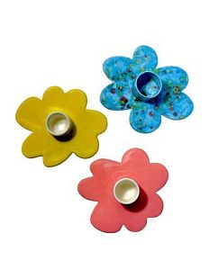 Подсвечник ручной работы «Цветочек» в ассортименте, большой, керамика