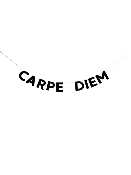 Бумажная гирлянда из букв Tak.sebe.prazdnik «CARPE DIEM», чёрная, картон, 240 г/м², фото 1.