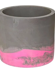Кашпо Детали решают «Большая деталь», бетонное, серо-розовый
