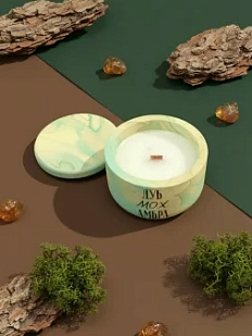 Cвеча «Дуб Мох Амбра», соевый воск, 200 мл