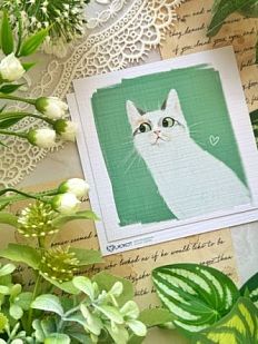 Открытка квадратная «Котик», 11 х 11 см