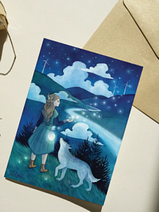 Открытка Анна Спешилова «Ловец звезд», односторонняя