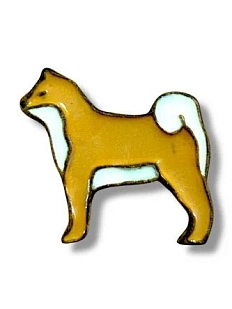 Брошь ручной работы DARI DARI «Сиба-ину» рыжая, керамика