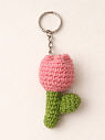 Вязаный брелок Цилинская «Тюльпан», розовый, 7 см, превью фото 1