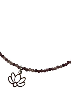 Чокер ручной работы из хрустального стекла с подвеской-лотосом, бордовый