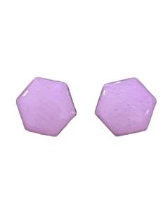 Серёжки-гвоздики «Соты», дерево, гипоаллергенный сплав, розовые