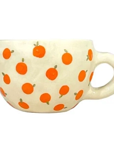 Кружка ручной работы Малёма с росписью Мандаринки, керамика, 250 мл