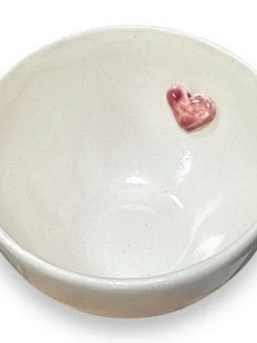 Пиала ручной работы Катя Вебер с красным сердечком внутри, керамика, 150 мл
