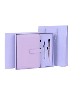 Подарочный набор на 14 февраля с ежедневником «President» и ручкой, сиреневый
