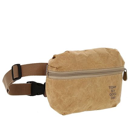 Поясная сумка Ranzel Bags «Dirox Кraft», крафт, тайвек, бежевая, фото 2.
