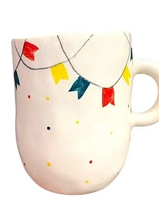 Кружка ручной работы Верба керамика «Флажки», керамика, 400 мл