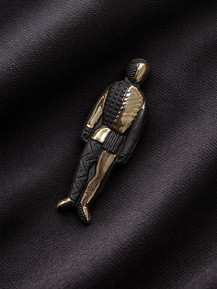 Брошь ручной работы Bulygin «Малевич»,фарфор, чёрно-серебристая, фото 6.