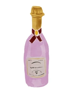 3D Стикер на телефон «Розовое шампанское»