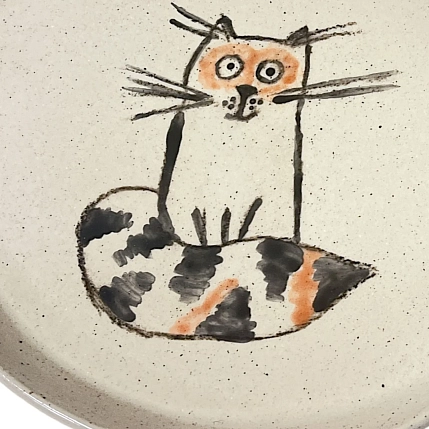 Тарелка ручной работы Правильная посуда с котиком «Мур!», керамика, 15 см, фото 3.