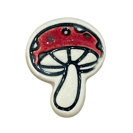 Брошь ручной работы Ceramission «Мухомор», керамика, фото 2.
