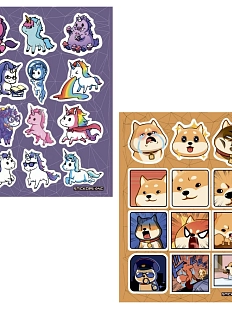 Набор стикерпаков 2 шт.: «Unicorns», «Doge»