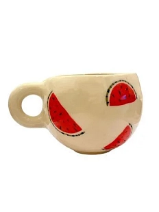 Кружка ручной работы Малёма с росписью Арбуз, керамика, 250 мл