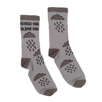 Носки Barking Store «На ногах - RAIN», р-р 35-40, серо-бежевые, фото 1.