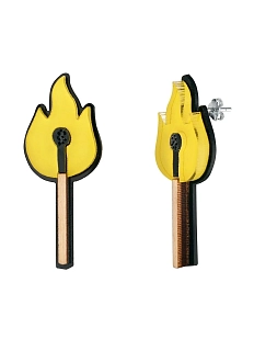 Серьги Monolama «Спички», дерево