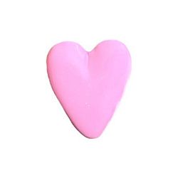 Кольцо ручной работы незамкнутое «Сердечко», розовое, полимерная глина