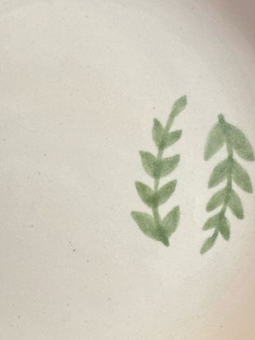 Тарелка ручной работы Молис Керамика «Веточки», белая, керамика, 14 см, фото 2.