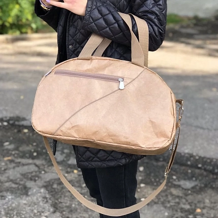 Сумка Ranzel Bags «Hunty Kraft», крафт, тайвек, бежевая, фото 3.