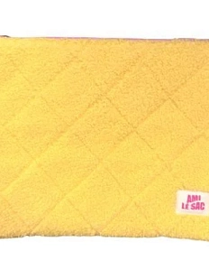 Большая косметичка ручной работы АМИ (Ami lé sac) «Кейс», жёлтая, махровая