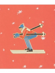 Металлический значок Heart of Moscow «Лыжник» серия Зимняя