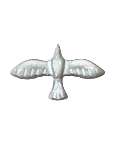 Брошь ручной работы КерамЕлКа «Птица», серая, керамика