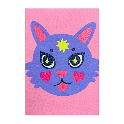 Картхолдер Валя Карнавалова «Котик», розовый, двусторонний, ПВХ, фото 1.