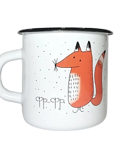 Эмалированная кружка Магтрэп «Лиса», белая, 400 мл