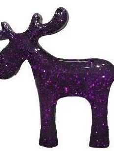 Брошь ручной работы «Лось», фиолетовая, дерево
