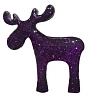 Брошь ручной работы Ручками-Ручками «Лось», фиолетовая, дерево, превью фото 1
