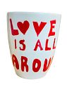 Стакан ручной работы с дизайном «Love is all around», полуфарфор, 350 мл, превью фото 1