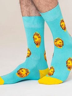 Носки «Переезжайте в Петербург - котики зовут!», р-р 38-41, бирюзовые