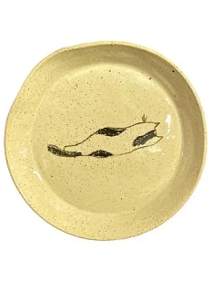 Тарелка с котом «Грустный котик», керамика, 13 см