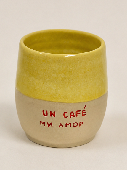 Стакан ручной работы Молис Керамика с надписью «Un cafe ми амор», керамика, 300 мл, фото 2.