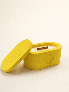 Интeрьерная свеча «Дынная булочка», соевый воск, средняя