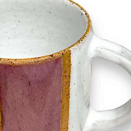 Кружка ручной работы Полосы, розовая, керамика, 300 мл, фото 3.