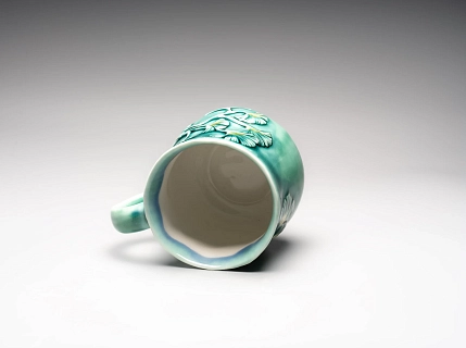 Кружка ручной работы Керамика Александры Пылиной «Гинкго», фарфор, 300 мл, фото 4.