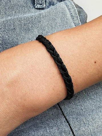 Браслет плетеный WAF WAF, черный, фото 2.