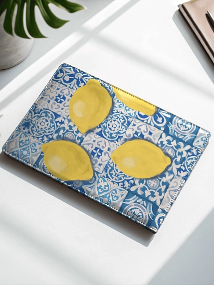 Обложка на студенческий билет DARI DARI «Лимоны на плитке Азулежу», экокожа, фото 2.