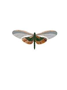 Брошь «Стрекоза», серая