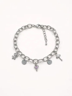 Браслет цепь с подвесами «Сердце, ключ» Мигетт